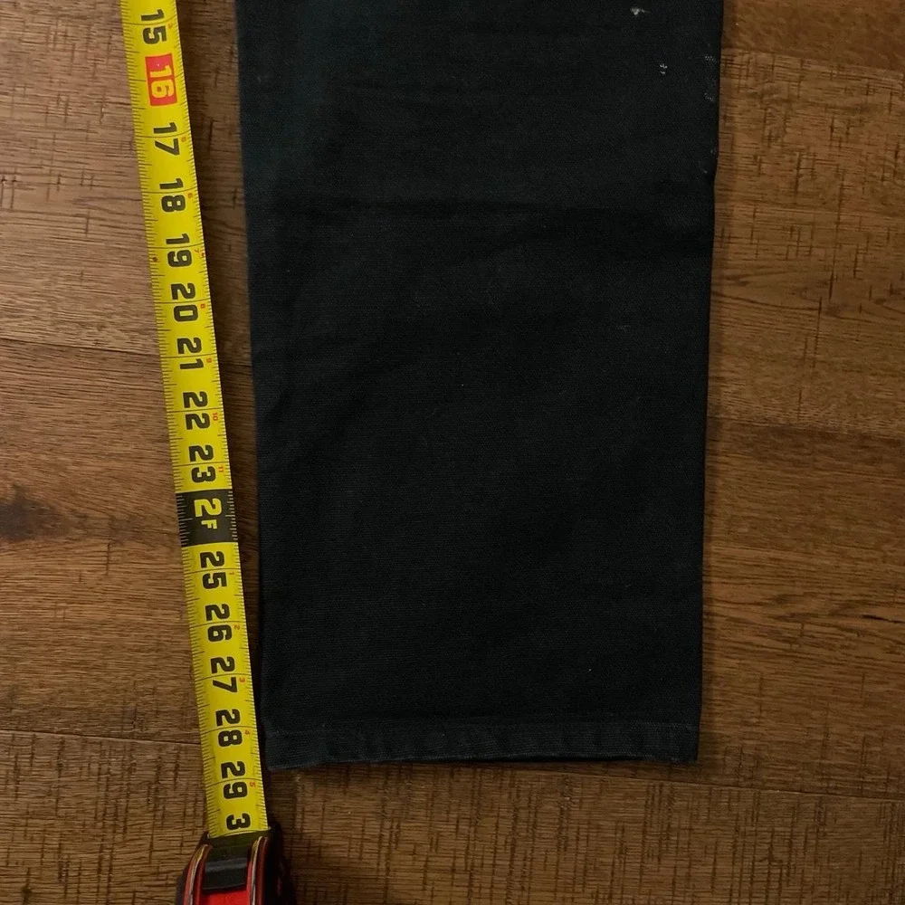 Felt Carpenter Jeans Mens 33x29 Black Streetwear Floral Double Knee Canvas
